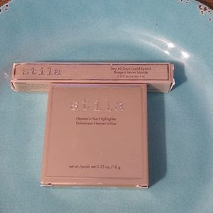 Stila Highlighter and liquid lipstick.